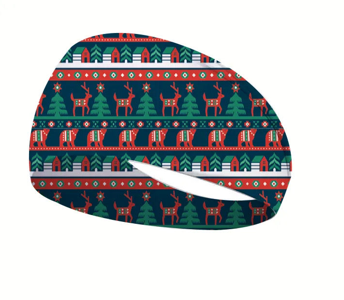 Reindeer Scene Christmas Active Running Headband