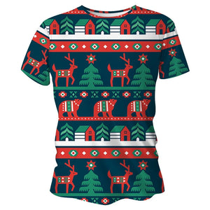 **PRE-ORDER** Reindeer Scene Christmas Technical Running T-Shirt - Unisex