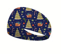 Navy Christmas Tree Active Running Headband