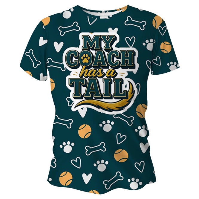 My Coach Has A Tail Dogs Funny Technical Running T-Shirt - Unisex