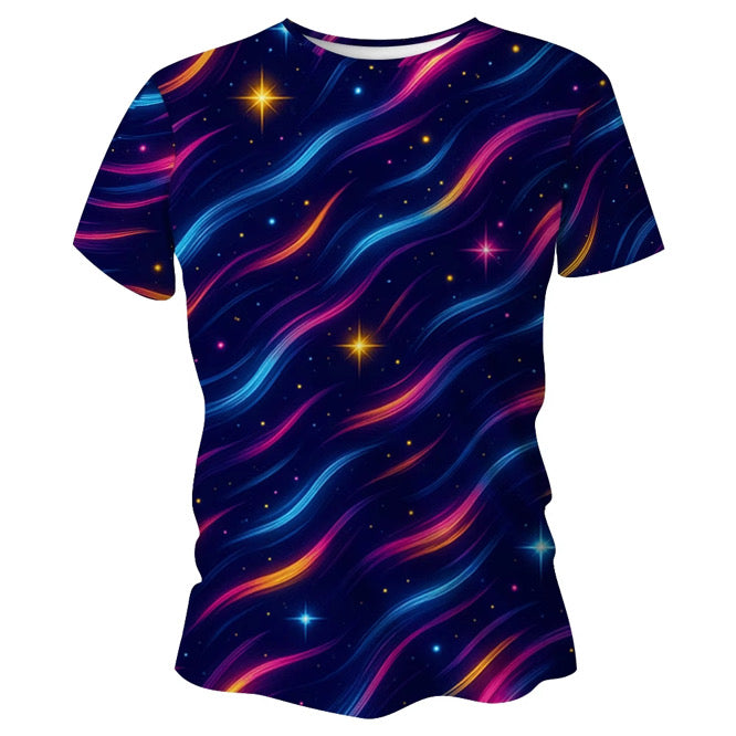 Cosmic Waves Funky Technical Running T-Shirt - Unisex