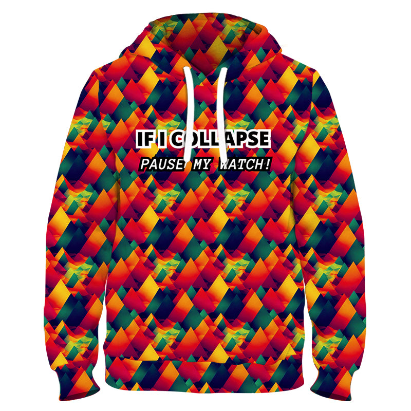 If I Collapse Pause Watch Funny Funky Technical Sports Running Hoodie - Unisex