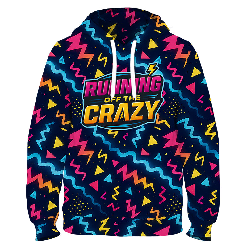 Running Off The Crazy Funny Funky Technical Sports Running Hoodie - Unisex