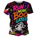 Run Now Boo Later Halloween Funny Technical Running T-Shirt - Unisex