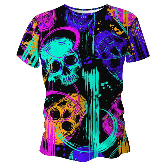 Graffiti Skulls Halloween Technical Running T-Shirt - Unisex