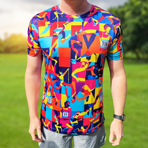 Marathon Pop Art Funky Technical Running T-Shirt - Unisex