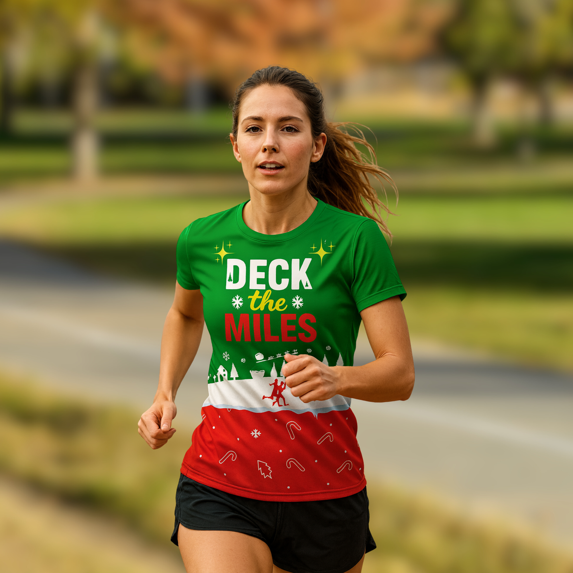 Deck The Miles Christmas Technical Running T-Shirt - Unisex