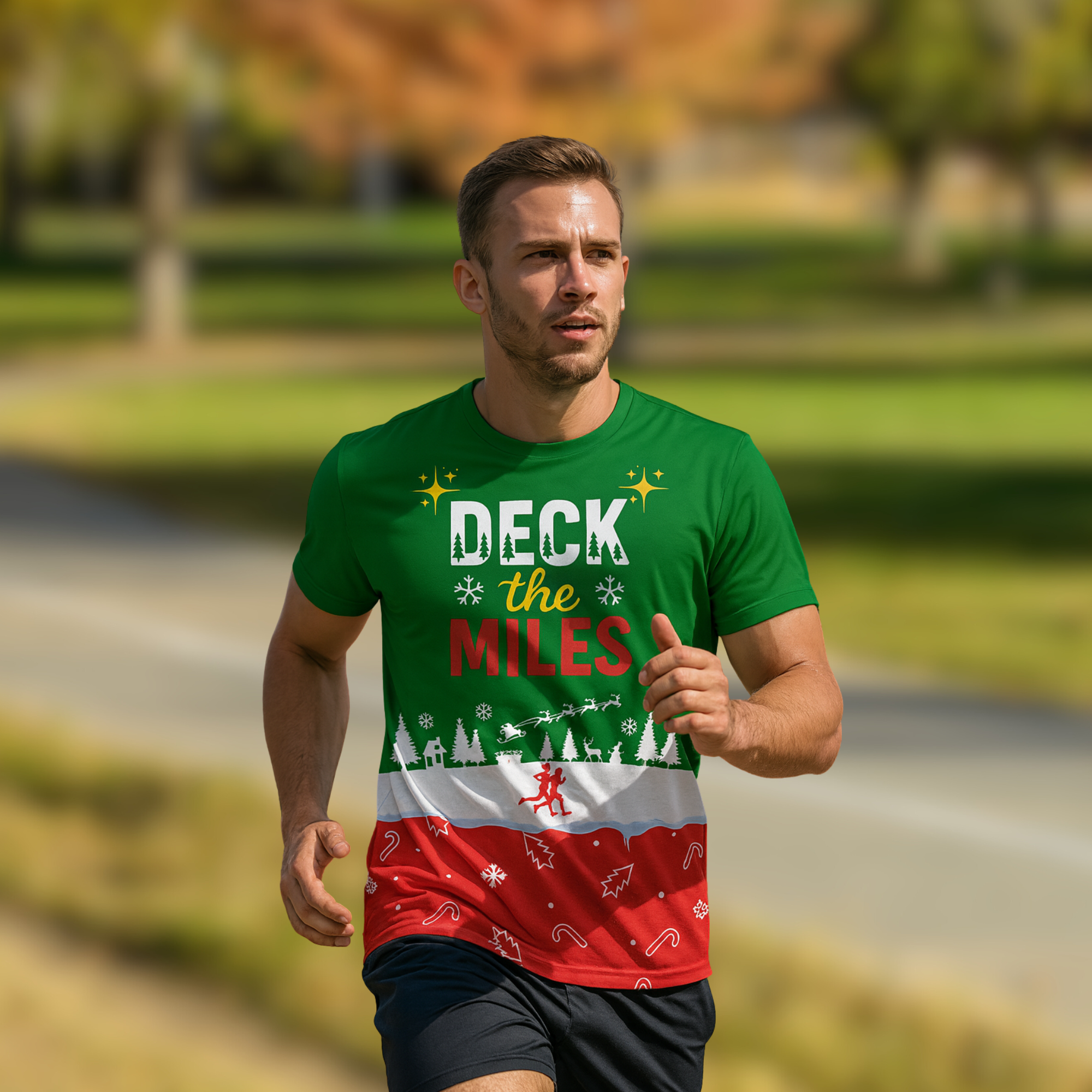 Deck The Miles Christmas Technical Running T-Shirt - Unisex