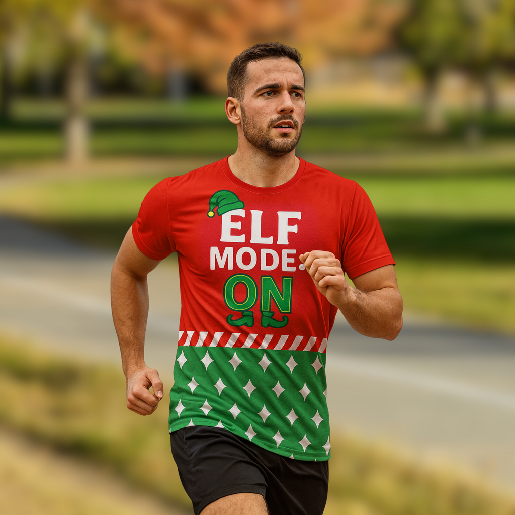 Elf Mode On Christmas Technical Running T-Shirt - Unisex