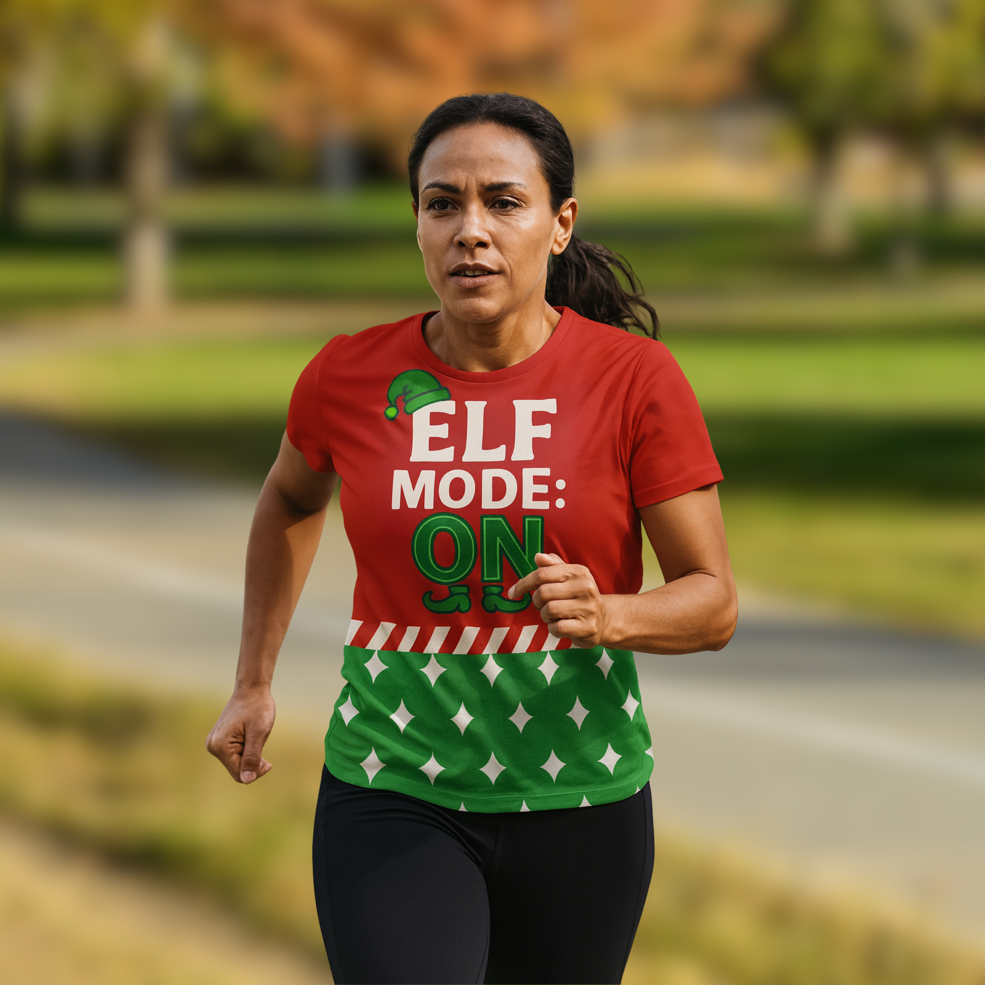 Elf Mode On Christmas Technical Running T-Shirt - Unisex