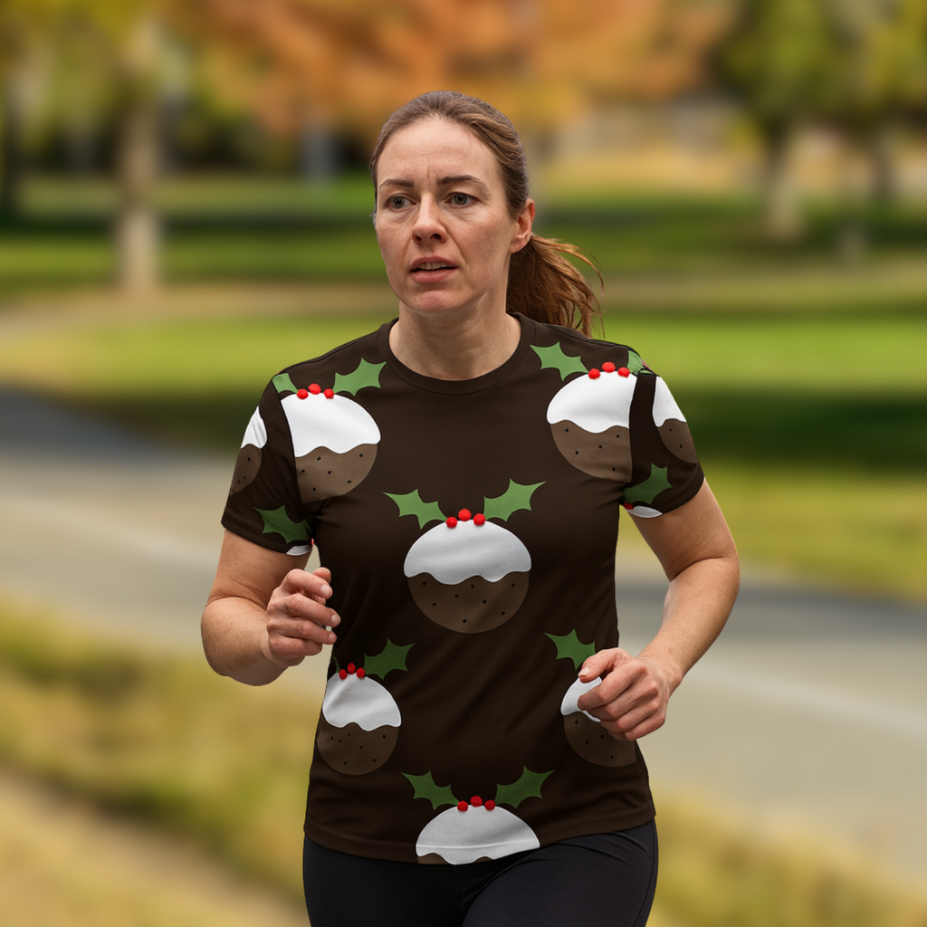 Pudding Pattern Christmas Technical T-Shirt - Unisex
