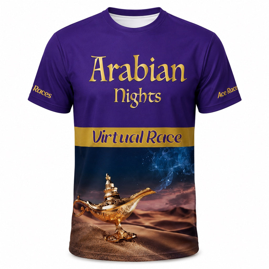 Arabian Nights Virtual Race Finisher T-Shirt single front image