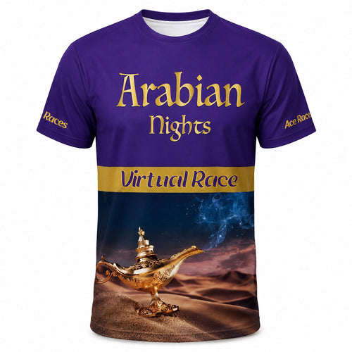 Arabian Nights Virtual Race Finisher T-Shirt single front image