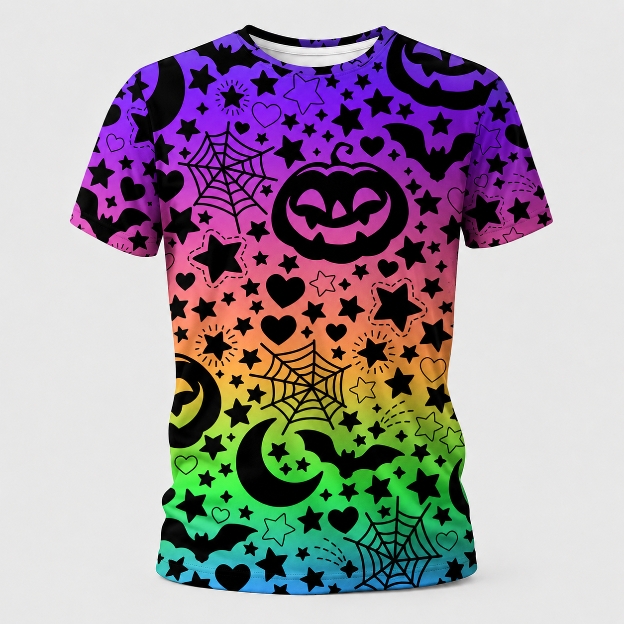 Bat Orbit Halloween technical running T-shirt front product image