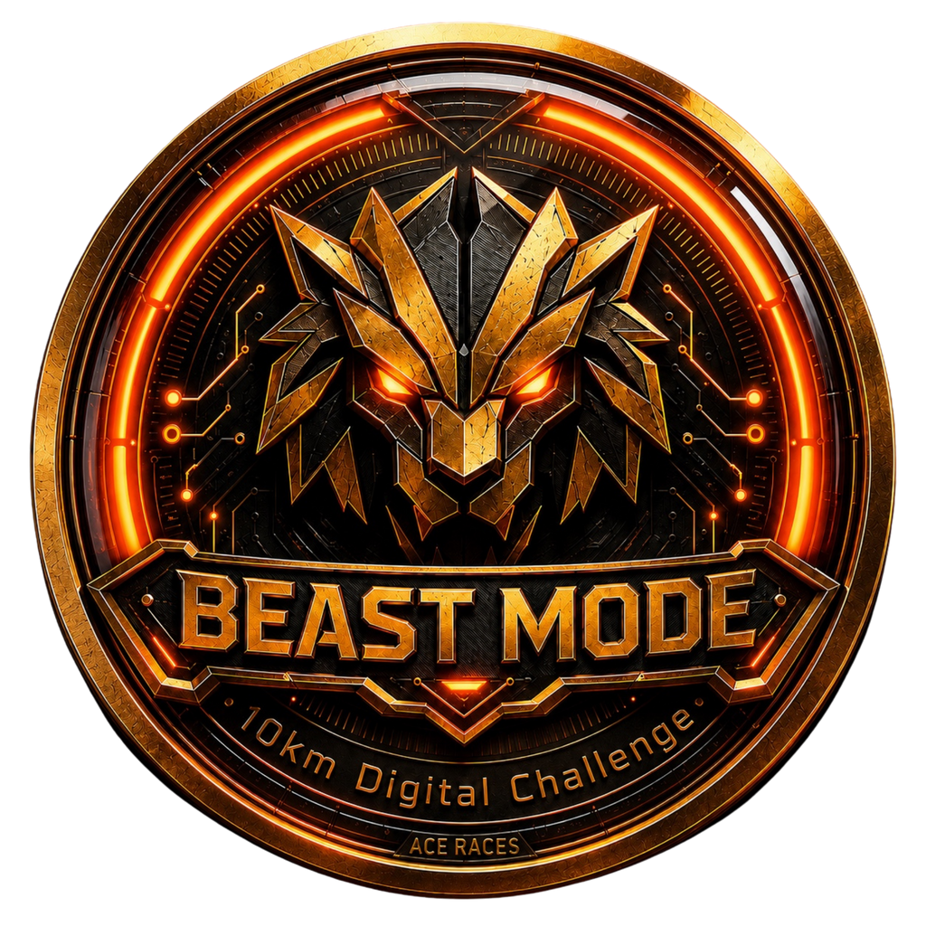 Beast Mode 10km transparent digital challenge badge