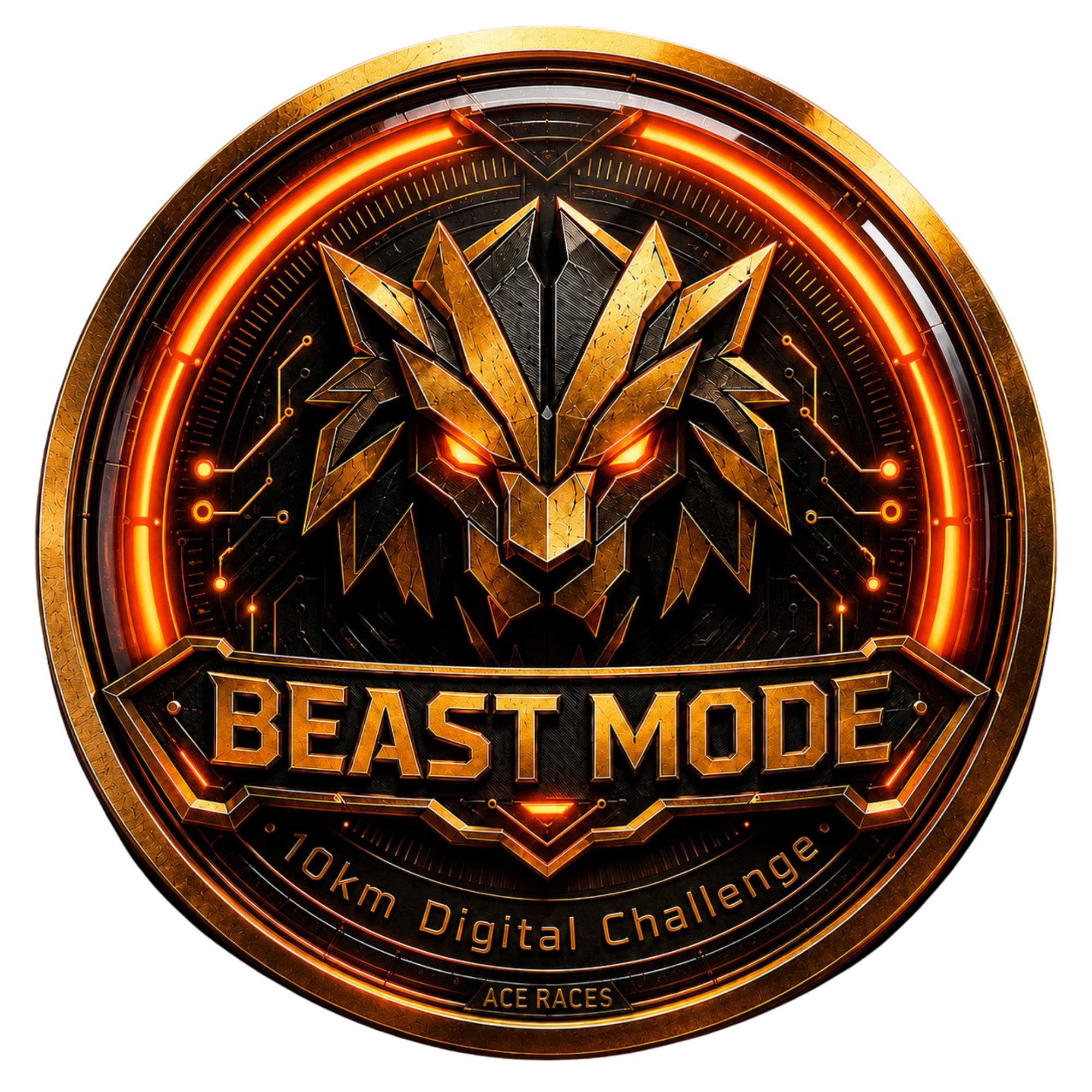 Beast Mode 10km transparent digital challenge badge