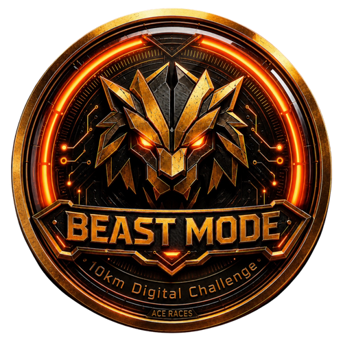 Beast Mode 10km transparent digital challenge badge