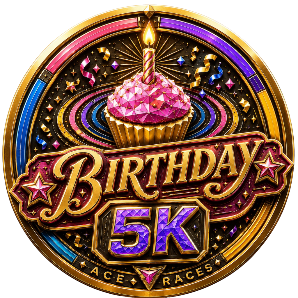 Birthday 5K transparent digital challenge badge