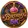 Birthday 5K transparent digital challenge badge