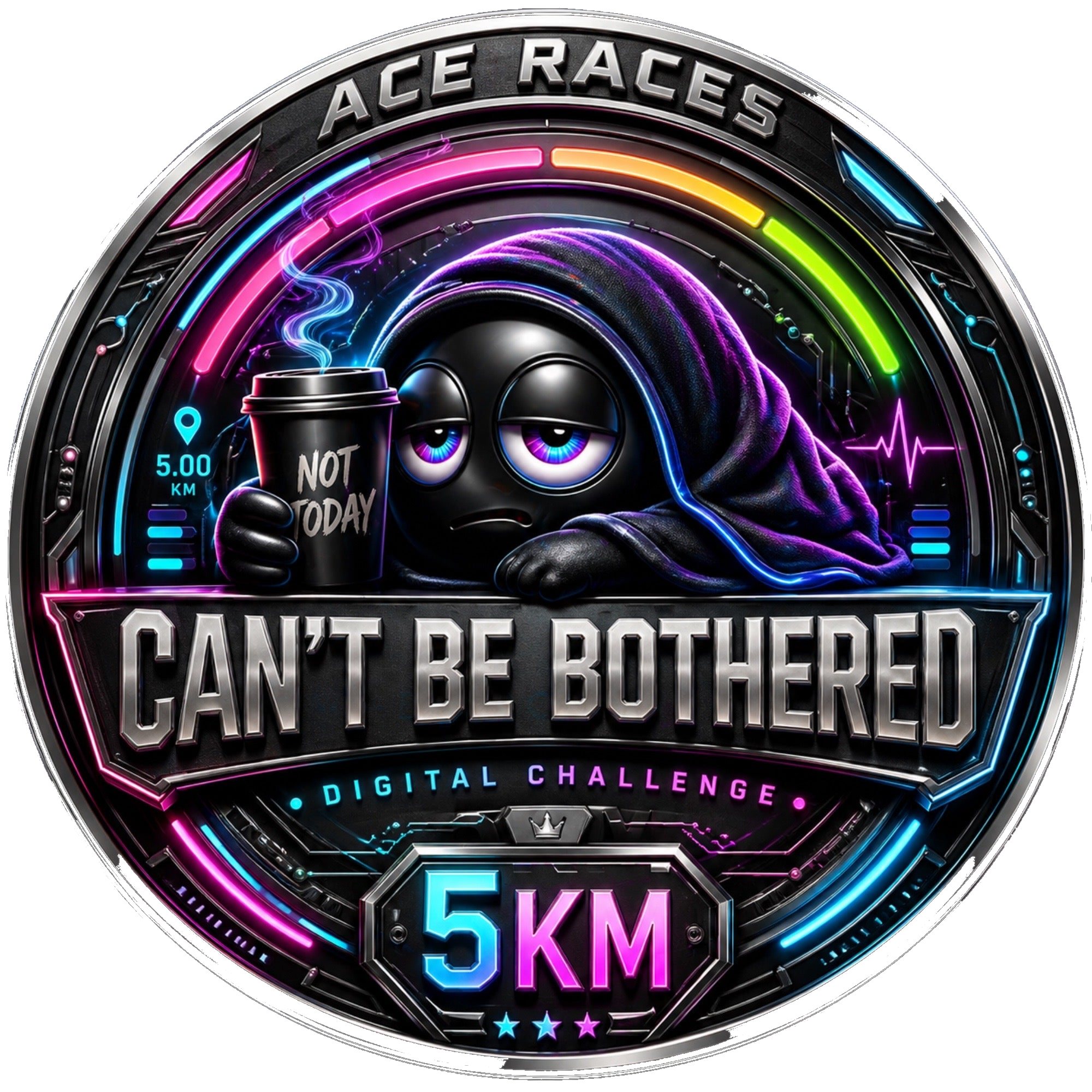 Can’t Be Bothered 5KM transparent digital challenge badge