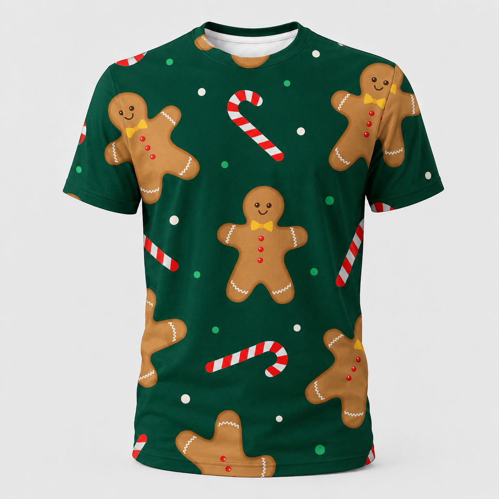 Christmas Gingerbread technical running T-shirt front product image