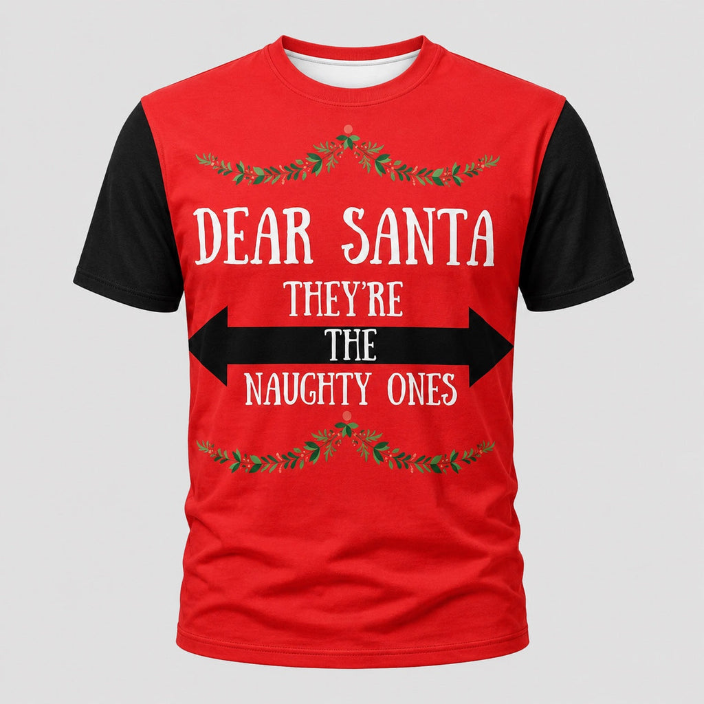 Dear Santa Funny Christmas Technical Running T-Shirt - Unisex front product image
