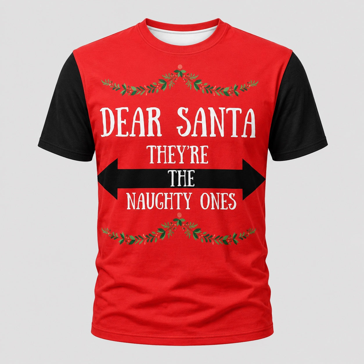 Dear Santa Funny Christmas Technical Running T-Shirt - Unisex front product image