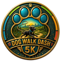 Dog Walk Dash 5K transparent digital challenge badge