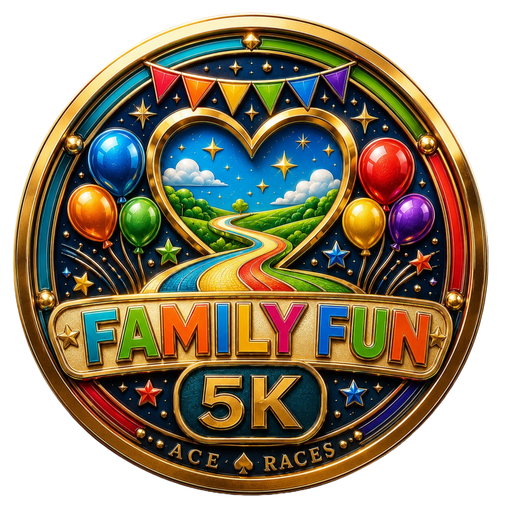 Family Fun 5K transparent digital challenge badge