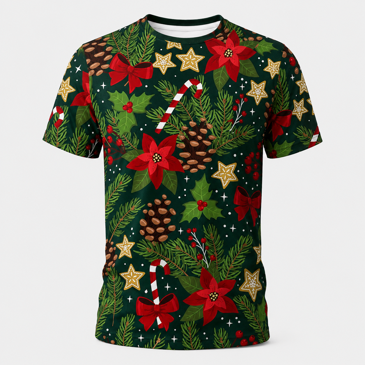 Festive Garland Christmas technical running T-shirt front product image