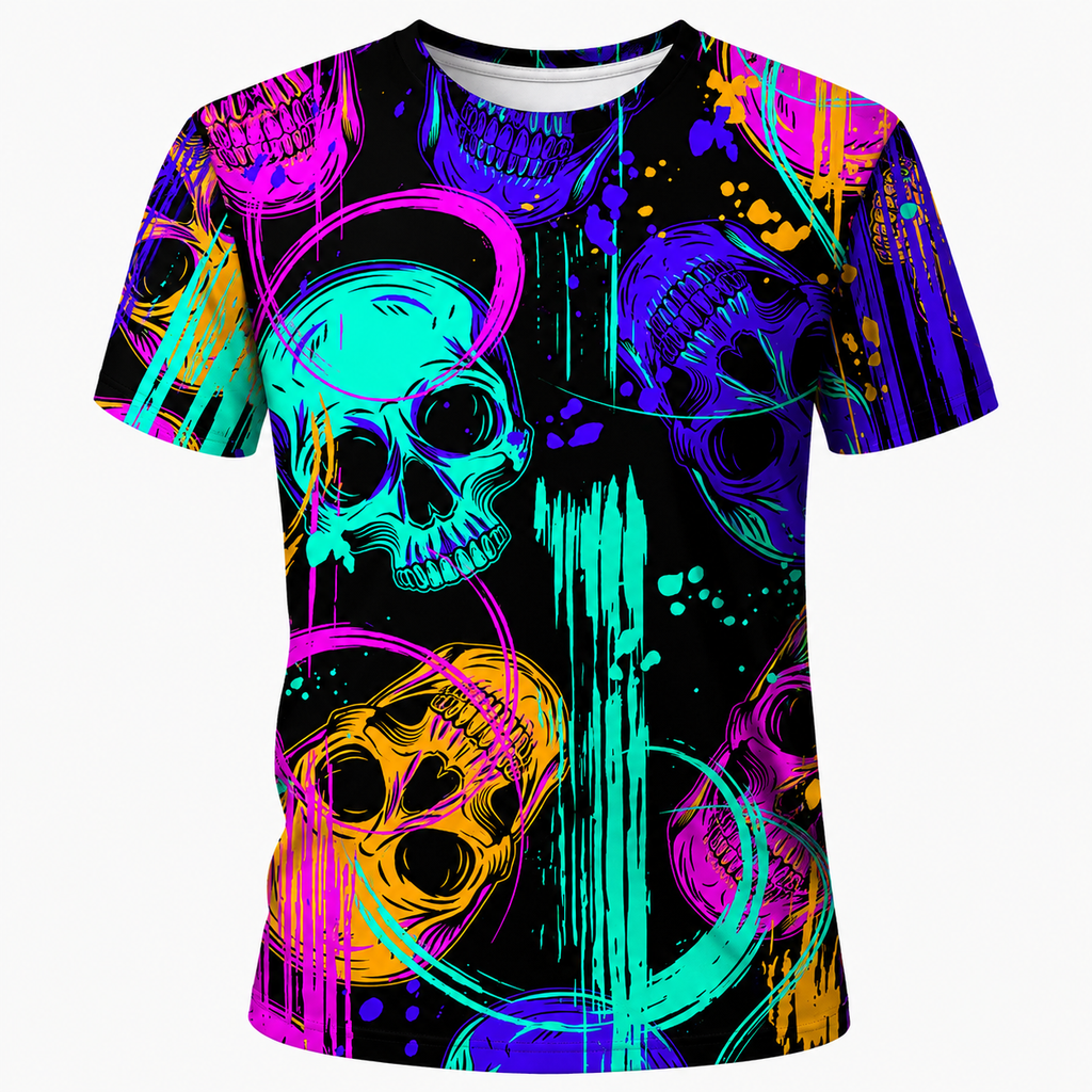 Graffiti Skulls Halloween technical running T-shirt front product image