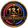 Halfway to Marathon 13.1 transparent digital challenge badge