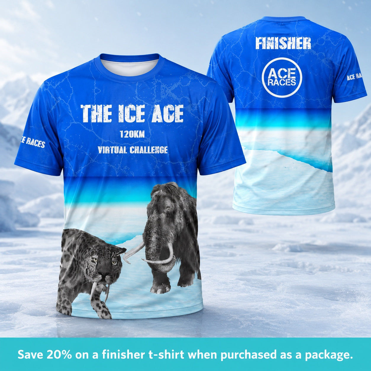 The Ice Age 120km Finisher T-Shirt lifestyle image