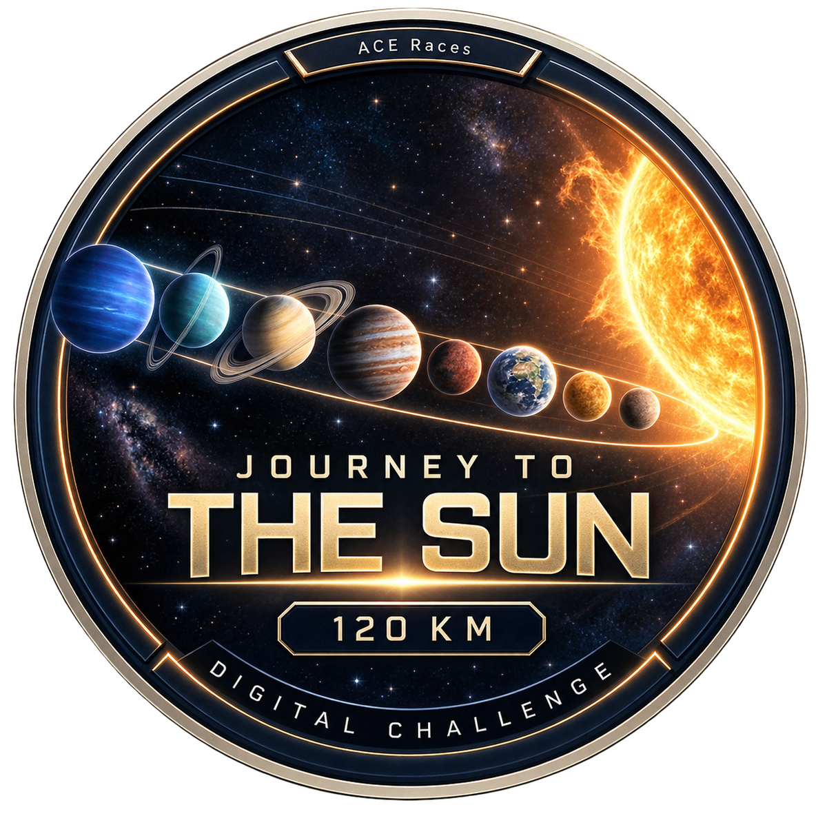 Journey to the Sun — 120KM Digital Challenge approved digital badge