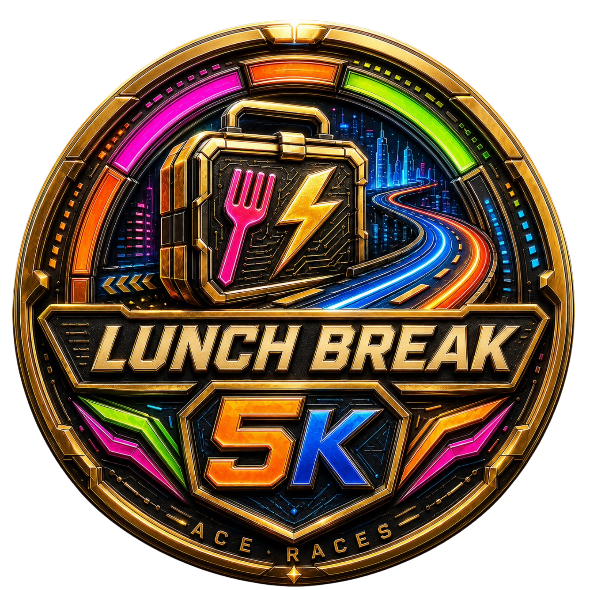 Lunch Break 5K transparent digital challenge badge