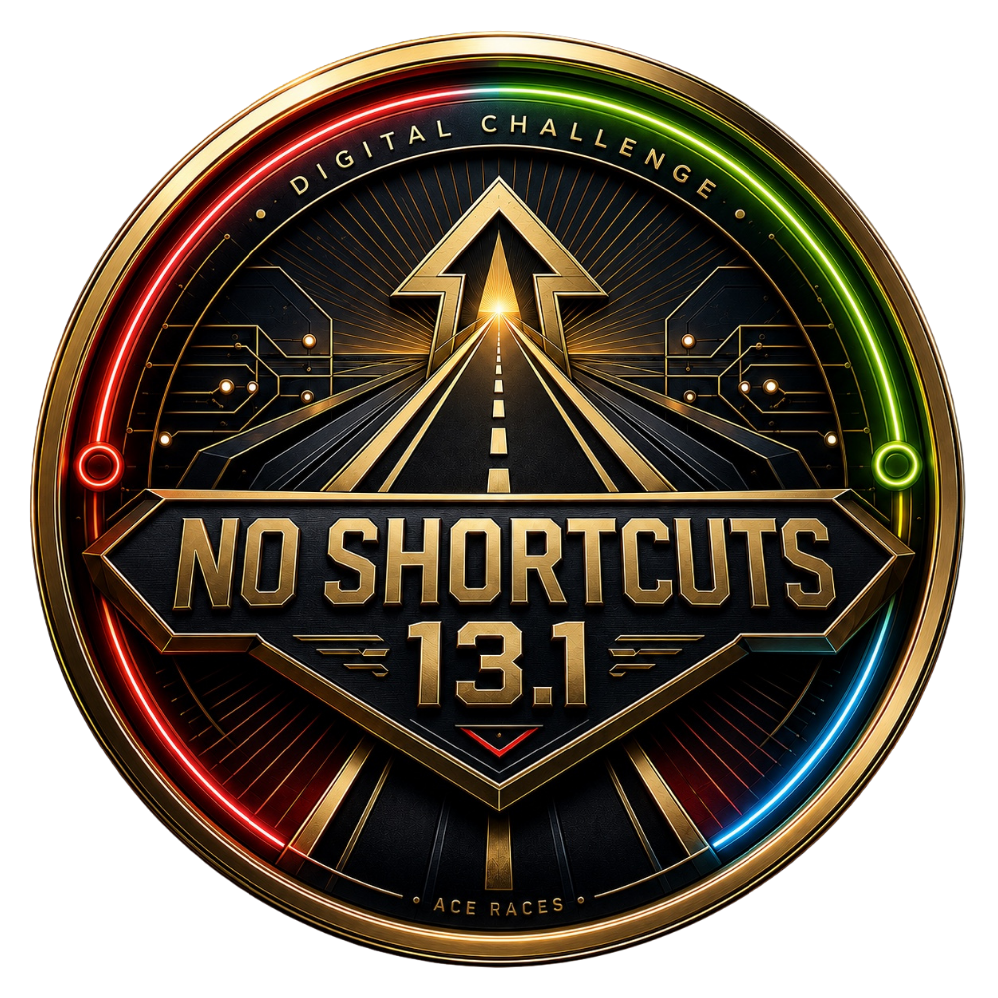 No Shortcuts 13.1 transparent digital challenge badge
