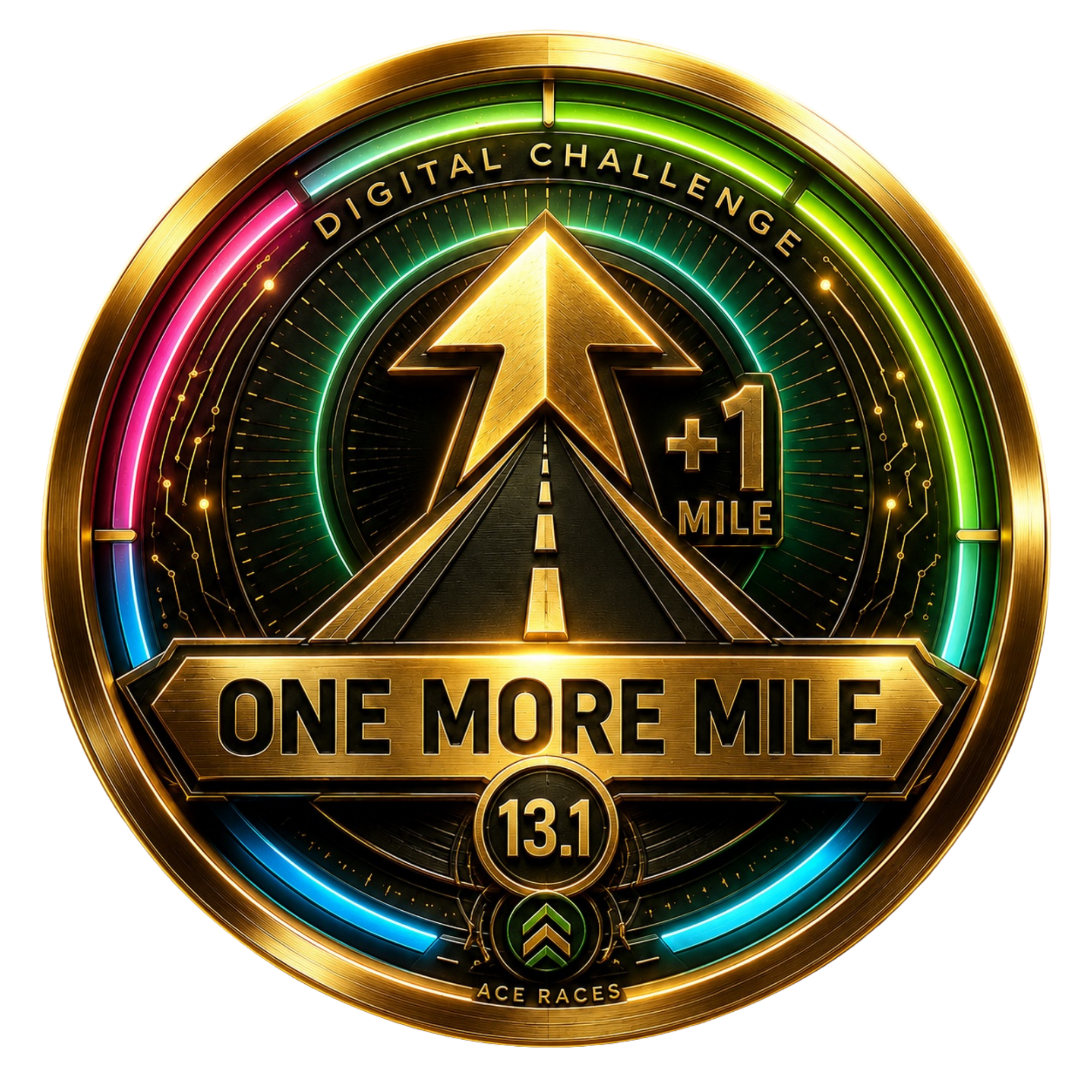 One More Mile 13.1 transparent digital challenge badge