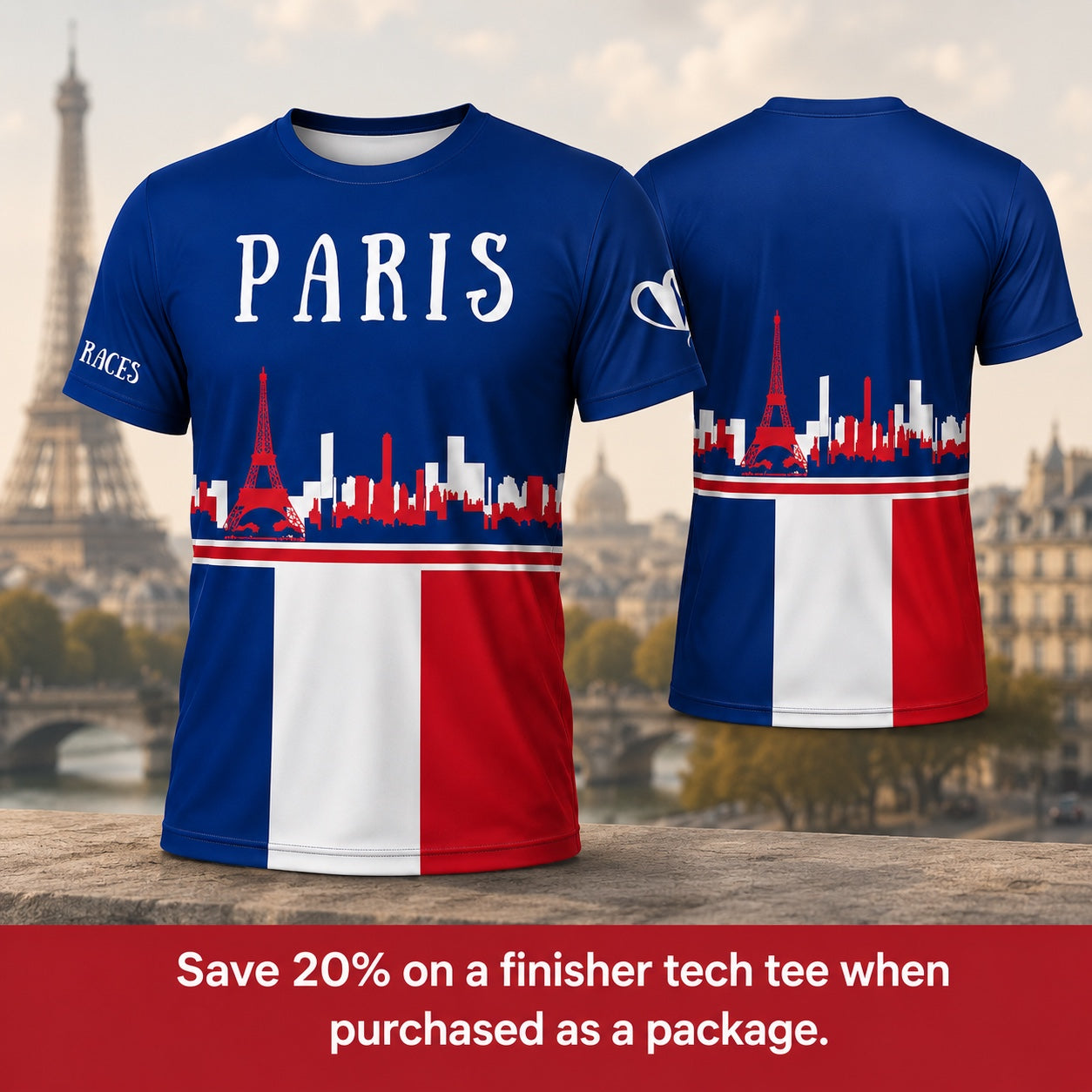 Paris Virtual Race Finisher T-Shirt lifestyle image