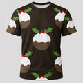 Pudding Pattern Christmas Technical T-Shirt - Unisex front product image