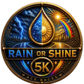 Rain or Shine 5K transparent digital challenge badge