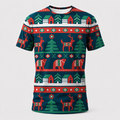 Reindeer Scene Christmas technical running T-shirt front product image