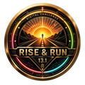 Rise & Run 13.1 transparent digital challenge badge