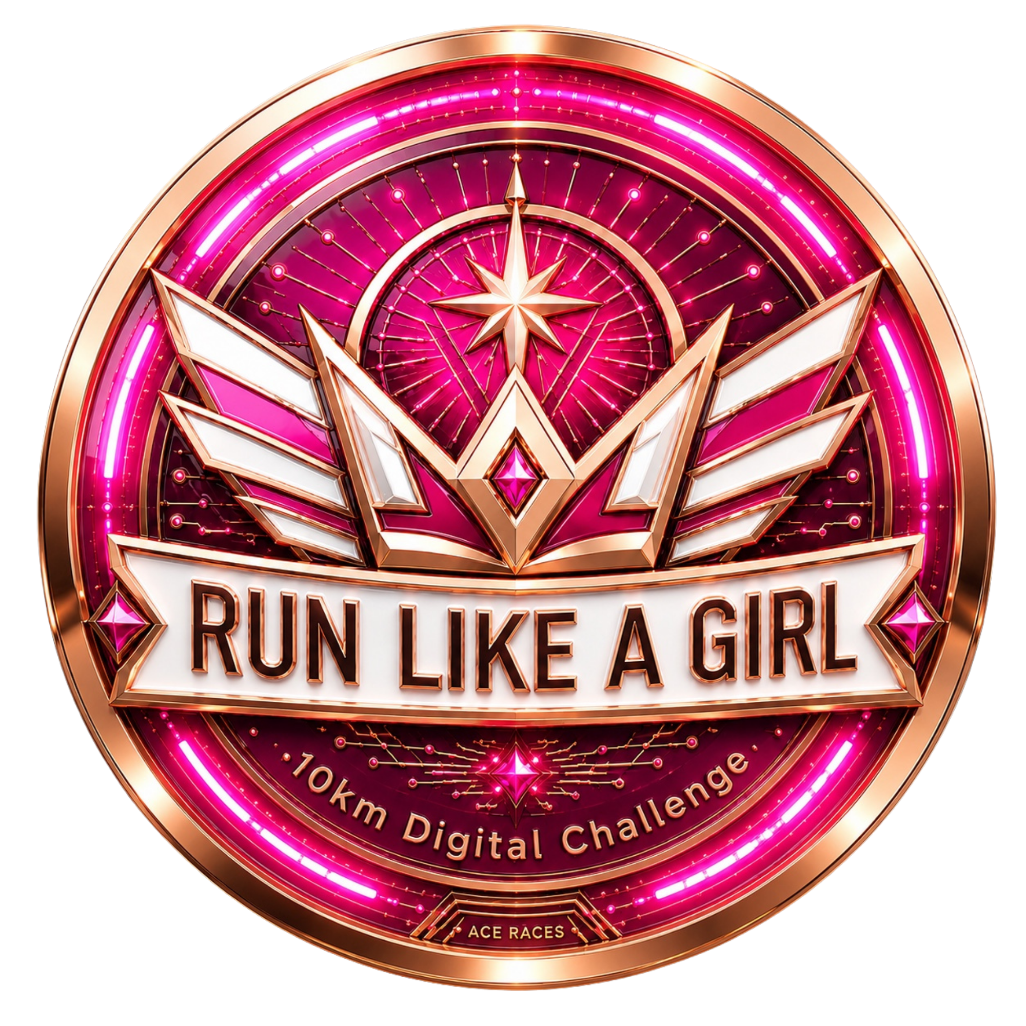 Run Like a Girl 10km transparent digital challenge badge