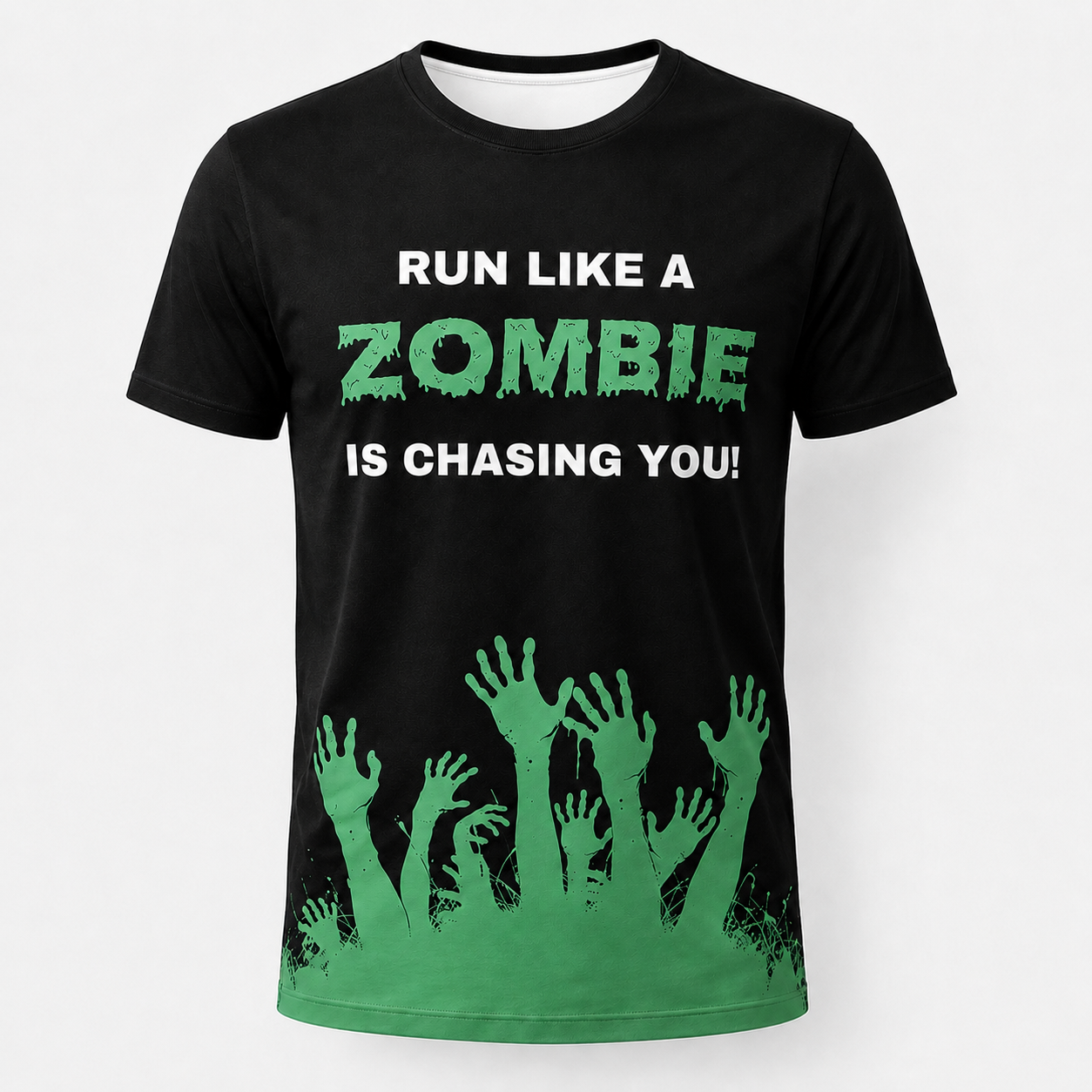 Run Like A Zombie Is Chasing You Halloween technical running T-shirt front product image