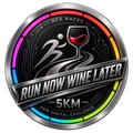 Run Now Wine Later 5KM transparent digital challenge badge