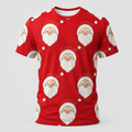 Santa Faces Christmas technical running T-shirt front product image