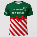 Candy Cane Oh What Fun It Is To Run Christmas Technical T-Shirt - Unisex front product image