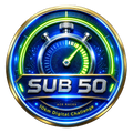 Sub 50 10km transparent digital challenge badge