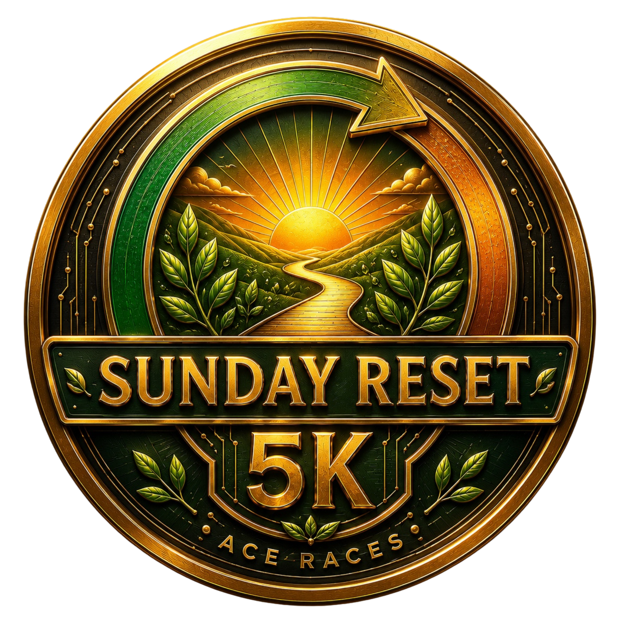 Sunday Reset 5K transparent digital challenge badge