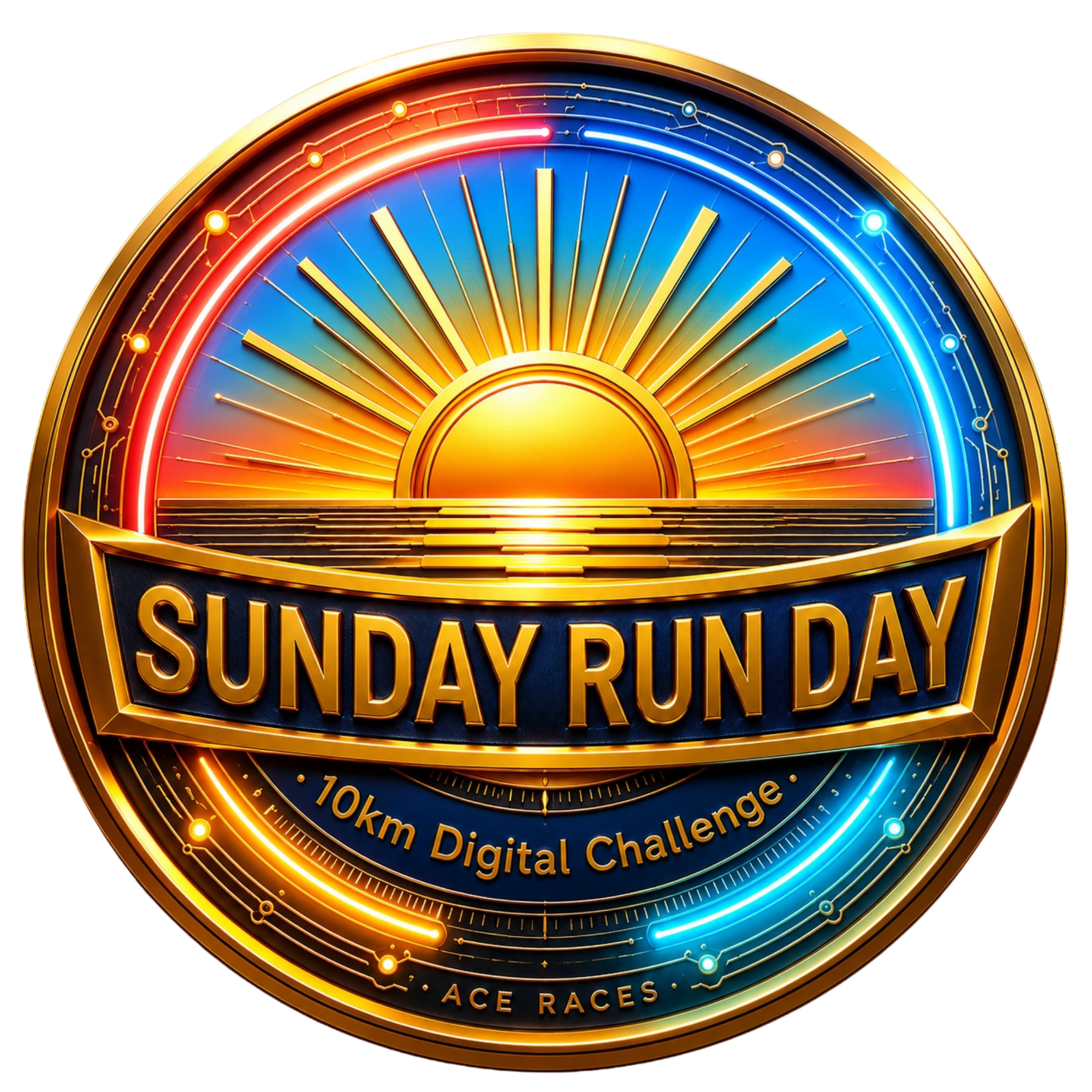 Sunday Run Day 10km transparent digital challenge badge